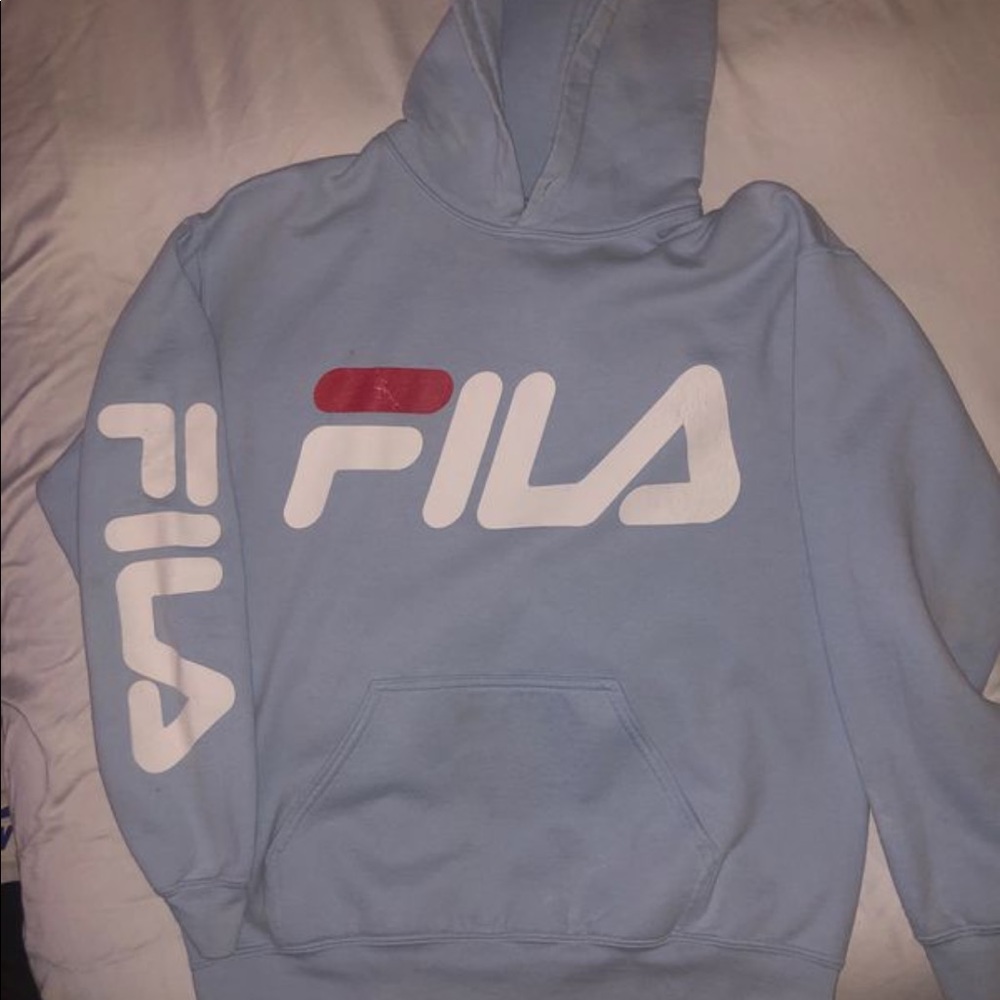 Baby blue Fila hoodie